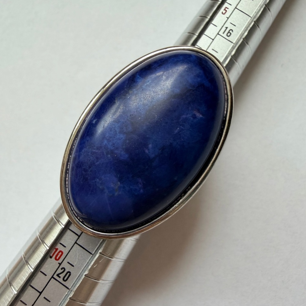 Dark Blue Oval Stone Ring - Picture 10 of 13